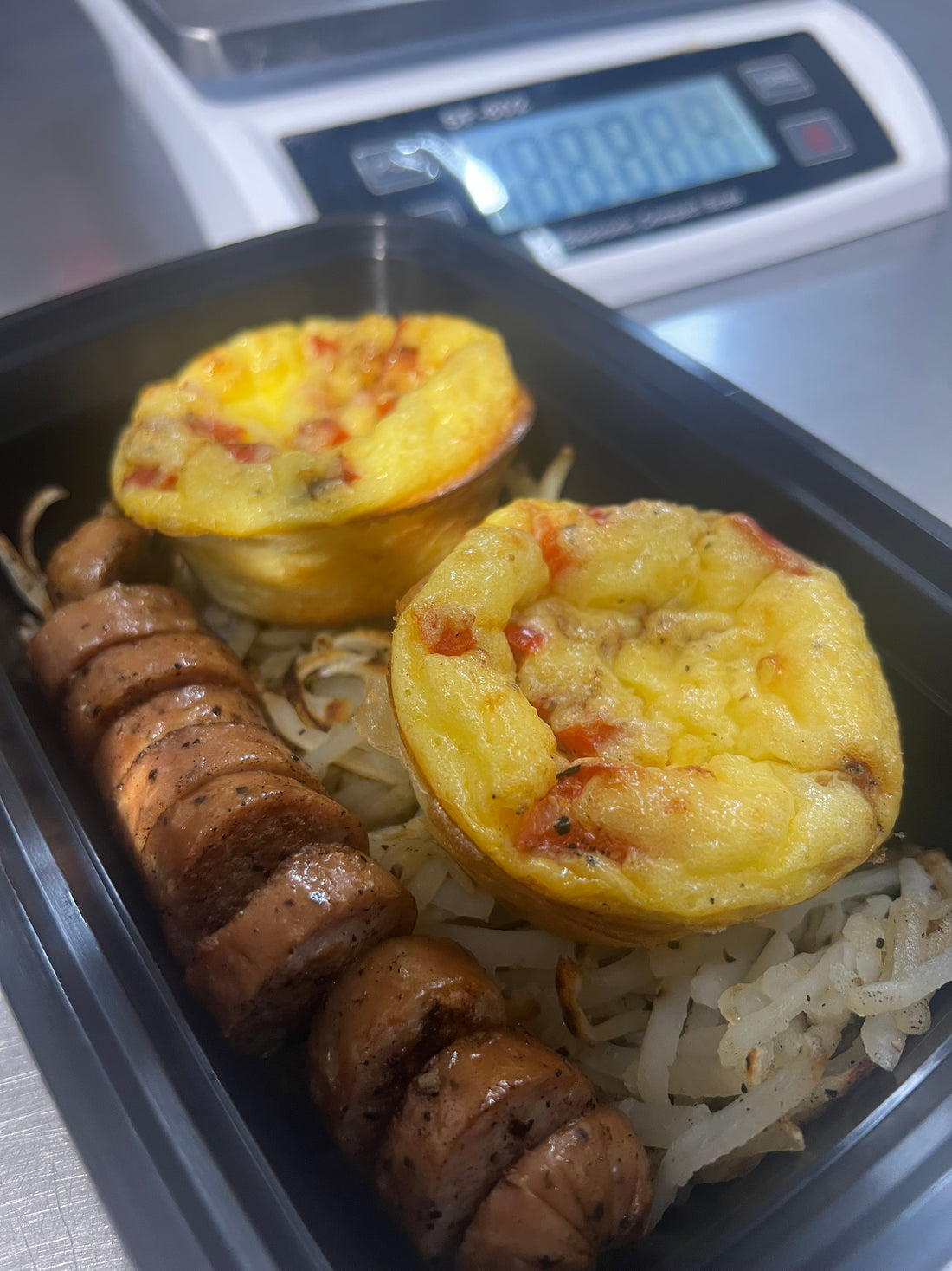 Chicken Sausage and Hash Brown Breakfast Plate
