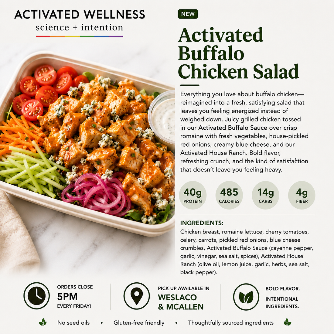 Activated Buffalo Chicken Salad