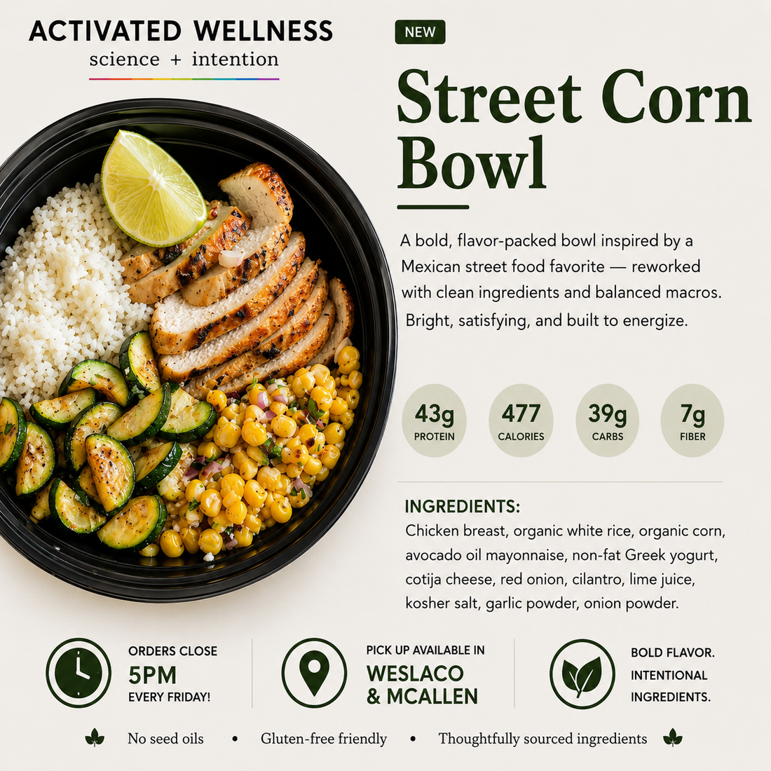 Street Corn Chicken Bowl